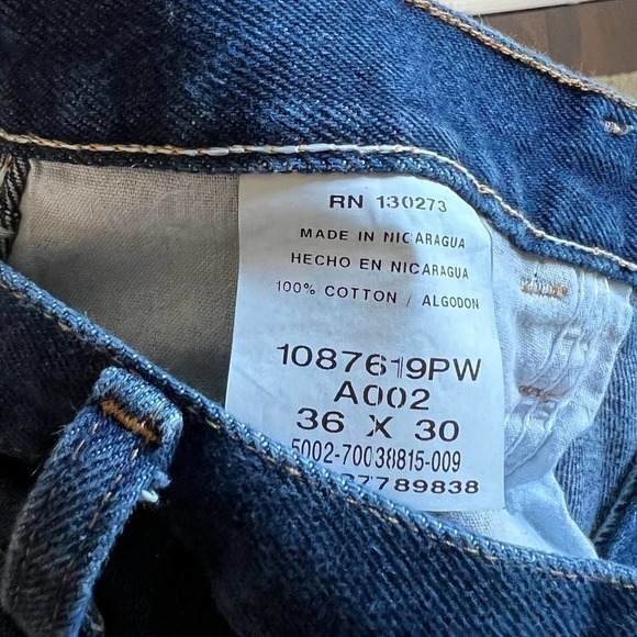 RUSTLER Cut Off Daisy Duke Denim Shorts Distressed Fray Hem High Rise Upcycle 36 - Picture 3 of 4